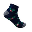 Mint & Oak Ankle Length Men Socks, Christmas Gift Quirky Socks For Friends, Cute Funky Socks For Men & Women, Xmas Secret Santa Gift - Dark Blue