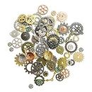 Antique Steampunk Gears Charms, 100 Grams Multicolor Retro Steampunk Clock Wheel Gear Pendants for DIY Jewelry Making, Art Craft, Handmaking