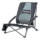 STRONGBACK Low Gravity Beach Chair Heavy Duty Portable Camping and Lounge Travel Outdoor Seat with Built-in Lumbar Support, Black, 2.0 (New for 2019)