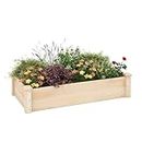 Giantex Wooden Raised Garden Bed, Rectangular Planter Box for Vegetables, Fruits, Flowers, Herbs, 48" Lx24 Wx10 H Outdoor Elevated Planting Bed for Garden, Backyard, Lawn, Patio