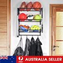 3 Tiers Sports Equipment Storage Shelf Ball Storage Rack Basketball Holder Black