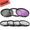 67mm 7PC Filter Set for Canon Rebel T6i, T6s, T7i, EOS 80D, EOS 77D Cameras with Canon EF-S 18-135mm is STM Lens - Includes 3 PC Filter Kit (UV-CPL-FLD) and 4PC Close Up Filter Set (+1+2+4+10)
