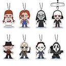 Car Air Fresheners Horror Movie Merchandise Decor Classic Character Car Accessories 8 PCS, Halloween Decoration RearviewMirror Hanging for Men Women Gifts Boys Movie Lover Scary Party Figures