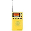 Dpofirs Personal AM/FM Pocket Radio Portable Mini Digital Tuning Walkman Radio DAB+ & FM Radio, For Walk/Jogging/Gym/Camping