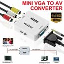 VGA to AV Composite AV CVBS 3RCA to VGA Video Adapter Converter for PC to TV HD