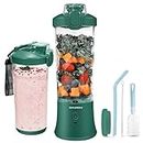 SHUNSHI Portable Blender 20 Oz, Personal Size Blender for Shakes and Smoothies with 6 Blades, Mini Small Smoothie Blender Bottles for Kitchen, Home, Travel, Sports (Green)