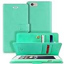 GOOSPERY Mansoor Wallet for Apple iPhone 6S Plus Case (2015) iPhone 6 Plus Case (2014) Double Sided Card Holder Flip Cover - Mint