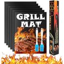 5 Pcs Outdoor Non Stick Reusable Cooking Baking BBQ Grill Mat Pad 15.75"x13"