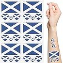 Scotland Flag Temporary Tattoos,10 Sheets National Flag Face Tattoo Stickers for World Cup European Cup International Competitions