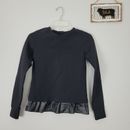 Suéter espaciador Ivivva Star Gazer para niñas talla 10 negro dobladillo de volantes absorbente de humedad