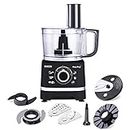 INALSA Food Processor for Kitchen with 800 W Copper Motor|1.4 L Main Bowl Capacity |2 Speed Setting with Pulse Function|7 Accessories| chopping| kneading| shredding|Child Lock Safety (Black)-Easy Prep