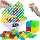 TEC TAVAKKAL Tetra Tower Game 16 Pcs Stack Tower, Swing Stack High Child Balance Building Block 2 Players+ Interactive STEM Toy for Family, Travel, Parties for Adults & Kids