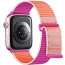 Lenrao Compatible with apple watch bands 40mm, 41mm, Pomegranate Nylon Strap for 44mm apple watch bands for women, 38mm 42mm 45mm, Sport Straps Compatible for iWatch Series SE 9/8/7/6/5/4/3/2/1 Ultra