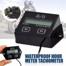 Waterproof LCD Digital Engine Tachometer Hour Meter Inductive For Motorcycle ST