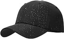 Malaxlx Black Waterproof Baseball Cap for Men Women Breathable UPF50+ Sport Outdoor Caps Quick Dry Adjustable Rain Hat