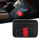 1x Car Interior Phone Storage Bag Organizer For Black+Red PU Leather Accessories