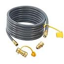 24 FT Natural Gas Hose with 3/8 in Quick Connect/Disconnect for Gas Grill Low-Pressure Appliance -3/8 Female Pipe Thread x 3/8 Male Flare (24FT)