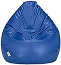 Amazon Brand - Solimo XXXL Faux Leather Bean Bag Cover Without Beans (Blue)