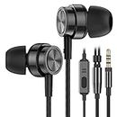Earphones Wired In-Ear Headphones with Microphone and Pure Sound, Wired Earbuds with Strong Bass and Noise Isolating, 3.5mm Earphones for Samsung, Android,Tablet, iPad, MP3, 3.5mm Devices