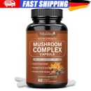 60 Kapseln Mushroom Complex Supplement - 10 Mushrooms Lions Mane, Reishi, Chaga