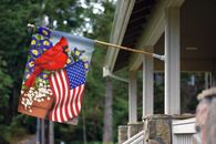 Toland American Cardinal Flower Patriotic Summer Bird House Flag