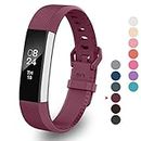 Greeninsync Fit Bit Alta Band for Women, Fitbit Alta HR Replacement Bands Small Watch Buckle Wristbands for Fitbit Alta/Fitbit Alta HR Strap Bracelets W/Same Color Metal Clasp and Fastener (Fuchsia)