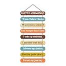 Artvibes Positive Affirmations Printed Wooden Wall Hanging for Home Decorative Items | Living Room | Gifts | Wall Artwork For Hall Decor | Modern Wall Decorative Accessories for Decoration (WH_9314N)