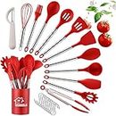 DLD 23-Piece Kitchen Utensil Set, Cooking, Non-Stick, Heat-Resistant Silicone with Stand and Peeler, Kitchen Gadgets