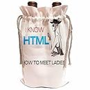 3dRose Image of woman with text I know HTML - Wine Bags (wbg-366838-1)