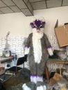 Piel Larga Gris Fursuit Husky Zorro Perro Mascota Disfraz Unisex Cosplay Carnaval