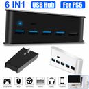 For Sony PS5 PS4 Pro Console 5-Ports Extend USB Hub Adapter High Speed Splitter