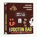 U bar Protein Bar Oats Brownie 6 counts - 360gms | Gluten Free Nutrition Bars, Breakfast Protein Bar for Healthy Diet | Healthy Snacks with Whey Protein | Guilt Free Snacking with 20 Grams Protein