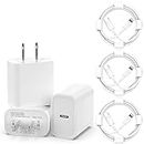 Apple MFi Certified 20W PD USB C 3Pack Wall Charger with 6FT Long Type C to Lightning Cable for iPhone 14 Pro Max 13 Pro 12 Mini 11 XR X Adapter iPhone Charger Block Fast Charging