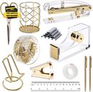 Gold Office Supplies Set Desk Accessories, Acrylic Stapler Set Staple Remover, P