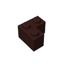 Ladrillo de construcción clásico a Granel 2x2 Esquina 100 Piezas, Compatible con Lego Piezas y Partes 2357(Color:Azufaifo marrón)