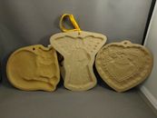 Brown Bag Cookie Art Mold Wedding Doves Heart 1985, Cat 1992, and Angel 1994 HTF