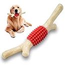 SCHITEC Dog Chew Toy for Aggressive Chewers, Tough Big Nylon & Rubber Teething Stick with Real Bacon Flavor for Large Medium Breed