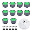 BEIIEB 10 Pack Faucet Aerator with 10 Piece Gasket, Faucet Filter, Faucet Limiter, Bathroom Accessories, Filter Inserts, Faucet Replacement Parts, Apply to Bathroom, Kitchen,Green,2.1*1.8*1.1cm
