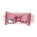 The Crème Shop x Sanrio Hello Kitty Pink Satin Plush Spa Headband Cruelty-Free Vegan Elegant Functional for Skincare Makeup Routines Elevate Your Beauty Regimen with Luxury Charm.
