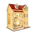 CUTEROOM DIY Miniature Dollhouse Kit Handmade Wooden Doll Houses Kit with Furniture-Large Villa & LED Lights Music Box (A010)