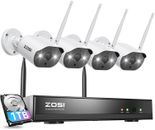 ZOSI 8CH 3MP H.265+ NVR Enregistreur Vidéo Surveillance avec 4 Caméra Sans Fil