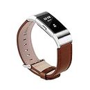 Watch Supplies - Genuine Cowhide Leather Replacement Watch Straps for Charge 2 Bands (Brown)