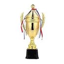 BIUDECO Plastic Trophy School Trophy Kids Golden Award Golden Trophy Winner Trophies Kids Sports Toys Kid Toys Classroom Awards Cup Sports Champions Awards Ribbon Football Child re-usable