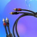 Pair OFC HiFi RCA Audio Cable with Gold Plated Plug Interconnect Shielded Cord