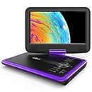 ieGeek 11.5" Portable DVD Player with SD Card/USB Port, 5 Hour Rechargeable Battery, 9.5" Eye-Protective Screen, Support AV-in/Out, Region Free - Purple