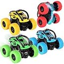 Friction Powered Monster Trucks for Boys Girls, 4WD Push and Go Inertia Cars Toy for Toddlers, 360 Degree Rotation Pull Back Vehicle for Kids Ages 3-8 Year Old Christmas Birthday Party Gift (4 Pack)