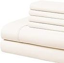Bedding Begs - 6 Piece Bed Sheet Set - 800 Thread Count - Breathable & Cooling - Hotel Luxury Bed Sheets - 10-inch Deep Pocket Fit Mattresses - 100% Cotton-Ivory Solid,King Size