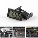Mini Car Clock Small Digital Clock -Sticky Car Clock Accessories with Clear LCD Screen Stand Case Function -Self-Adhesive Stand Digital Clock for Car Truck Dashboard
