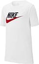 Nike Boys B NSW Tee Futura Icon Td T-Shirt, White/Obsidian/University Red, XS(122-128)