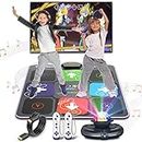 FWFX Electronic Dance Mats - Exercise Fitness Dance Pad Game for TV, Dance Mat Double Game for Kids Adults, Wireless Musical Dancing Mat with HD Camera, Birthday Gift for Girls Boys (Grey)